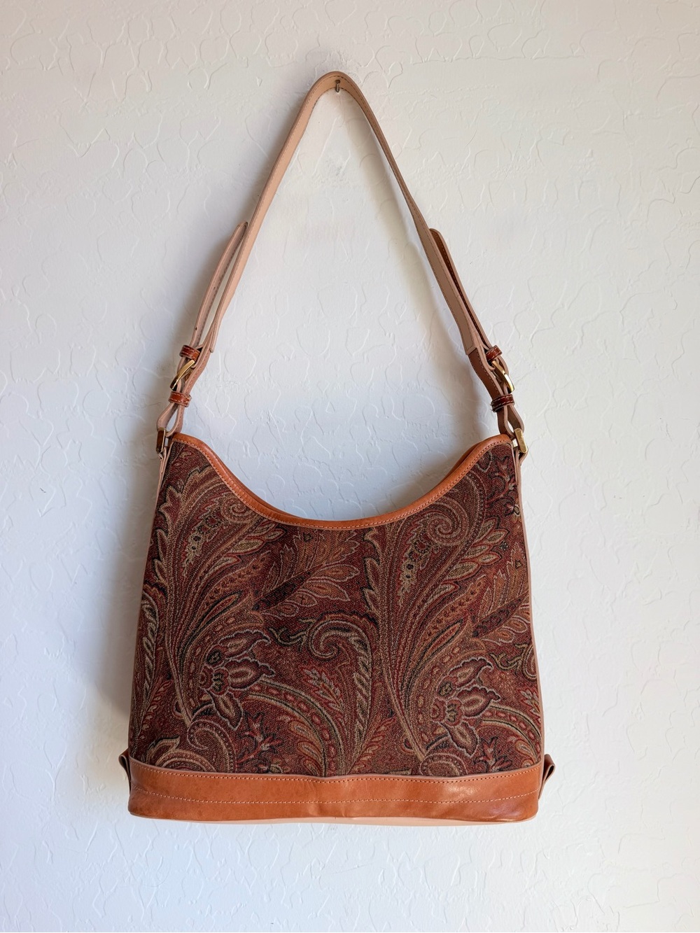 Vintage Y2K Giani Bernini Autumn Paisley Buckle Hobo Shoulder Bag